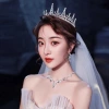 Nuevo estilo estilo coreano sen set atmósfera lujo vestido de novia accesorios mujer cristal diamante corona de pelo novia details Picture